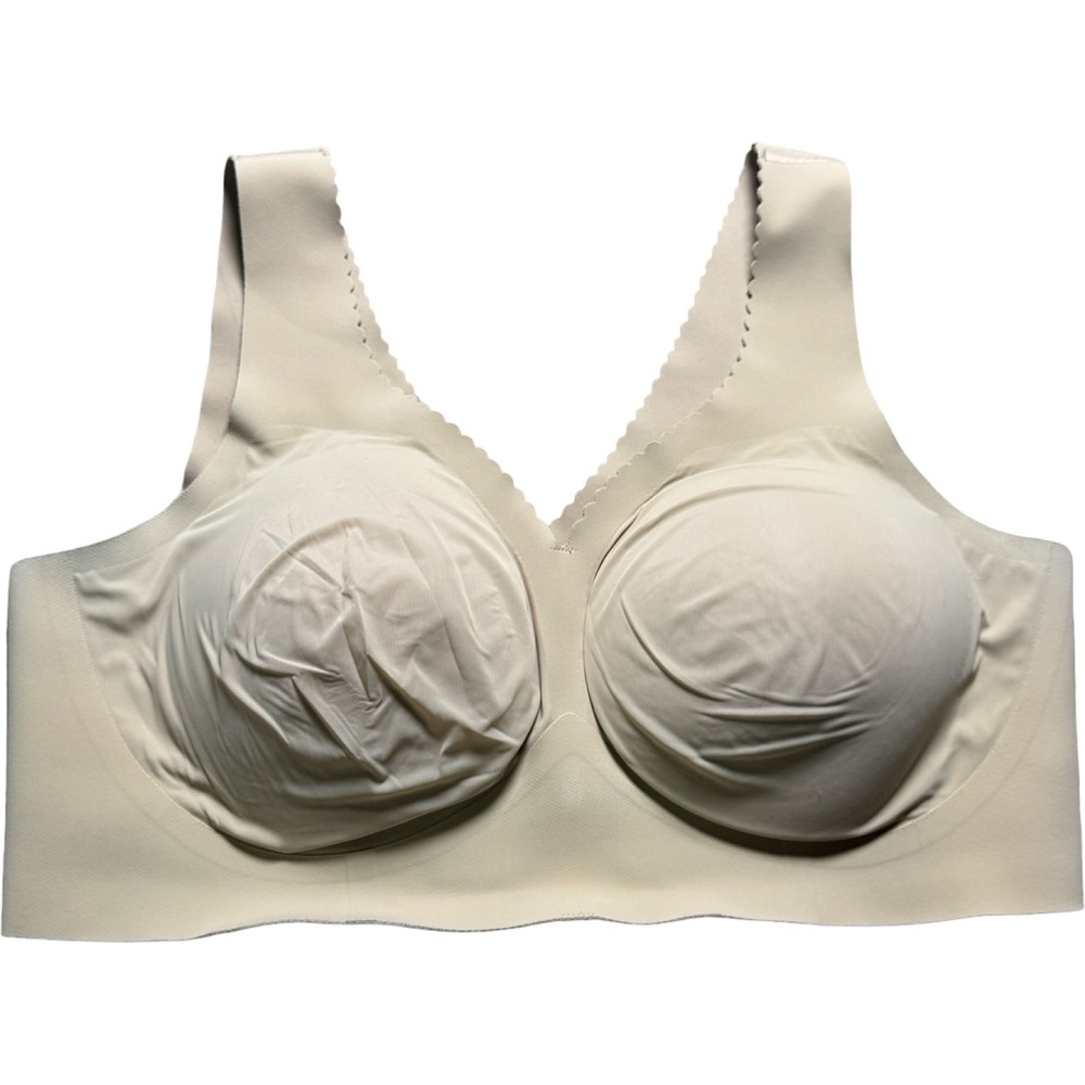 Evelyn Bobbie Evelyn Bra Womens XL Beige Good Seamless Wirefree EB Core Support